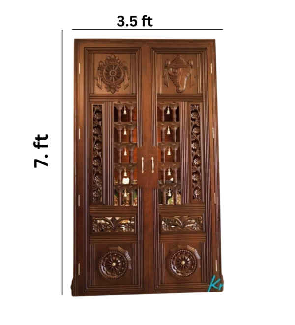 Vismaya Furniture High Quality Wooden Designer Exterior Door DR-009 - Image 3