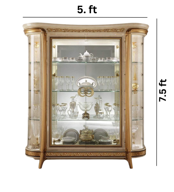 Vismaya Furniture Wooden Luxury Crockery Cabinet CK-009 - Image 2