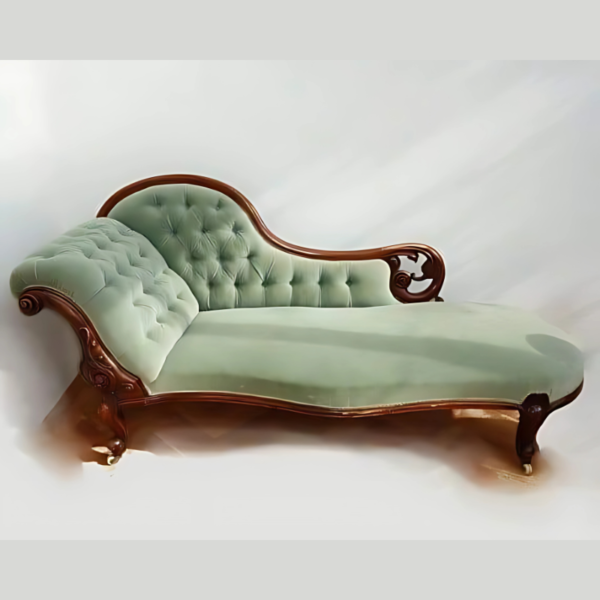 Vismaya Furniture Antique Black Wooden Style Diwan Chaise Lounge DWN/COU-009