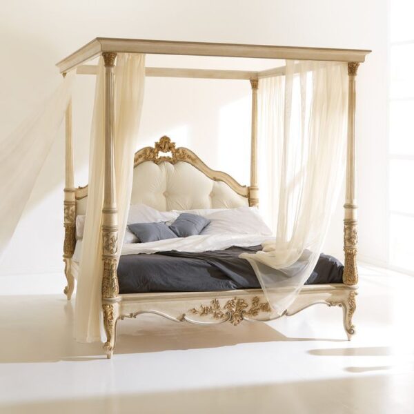 Vismaya Furniture Antique Indian Four Poster Bed FPB-013 - Image 2