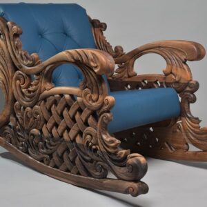 Vismaya Furniture Teak Plain Brown Wood Handcrafted Relax Chair RC-014