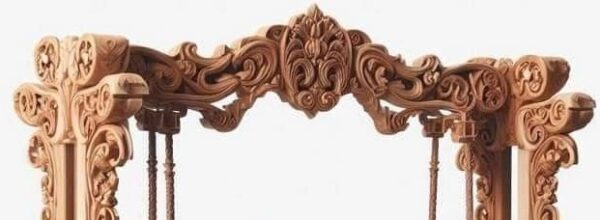 Vismaya Furniture Handcrafted Plain Wooden Indian Swing for Indoor HS-015 - Image 3
