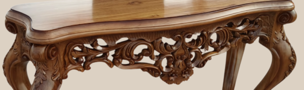 Vismaya Furniture Antique Brown Luxury Hand Carved Console Table CON/TBL-019 - Image 4
