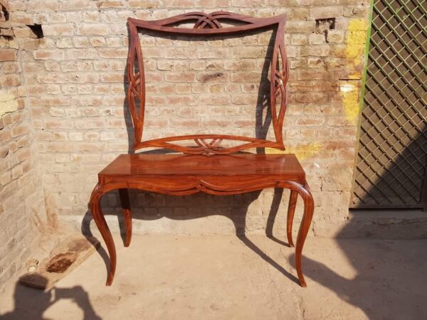Vismaya Furniture Antique Dark Brown Luxury Hand Carved Console Table CON/TBL-007 - Image 4