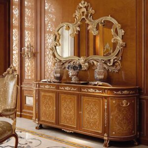 Vismaya Furniture Antique Reddish Brown Designer Dressing Table DR-006