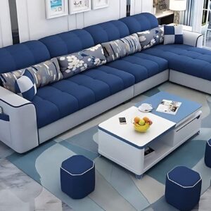 Vismaya Furniture Antique Carved L-Shape Sofa Set L-SOFA-002