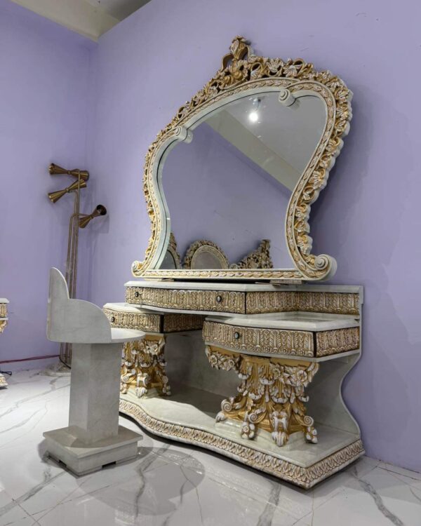 Vismaya Furniture Antique White Designer Dressing Table DR-001 - Image 2