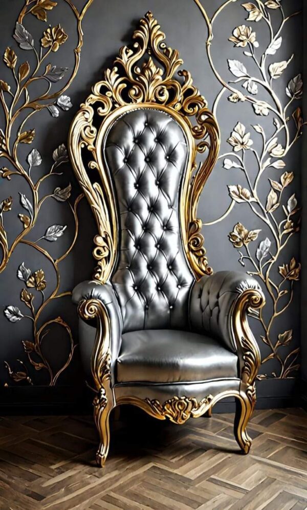 Vismaya Furniture Premium Wood Royal Carved Chair KC-006 - Image 2