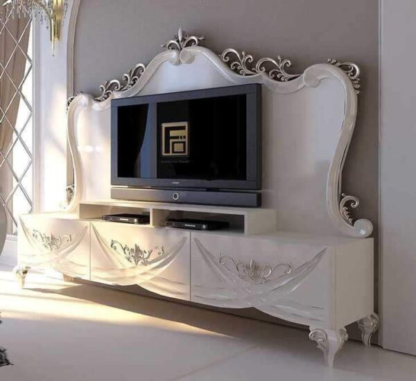 Vismaya Furniture Classic Wooden Luxury Handcrafted Stylish TV Cabinet TVCB-011 - Image 2