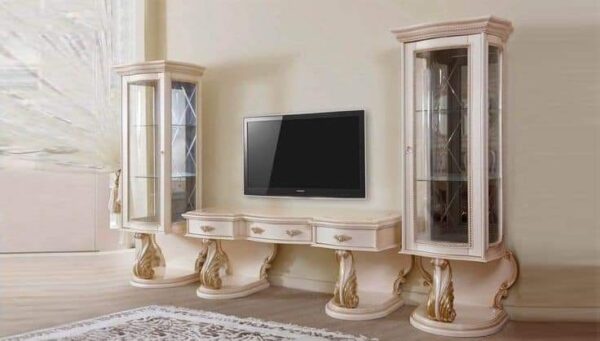 Vismaya Furniture Classic Wooden Luxury Stylish TV Cabinet TVCB-008 - Image 2