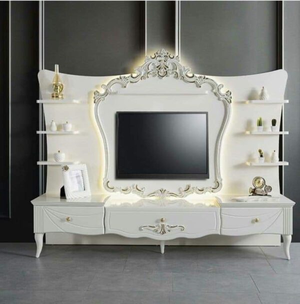 Vismaya Furniture Classic Wooden Hand Carving Luxury TV Cabinet TVCB-001 - Image 2