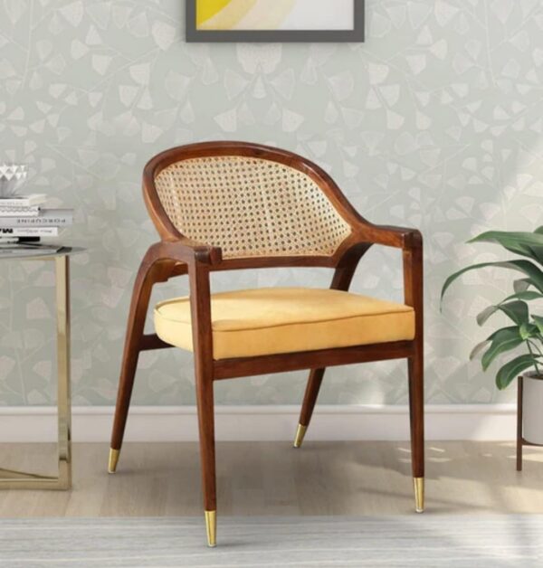 Vismaya Furniture Carved Brown Wood Antique Modern Armchair SC-018 - Image 2