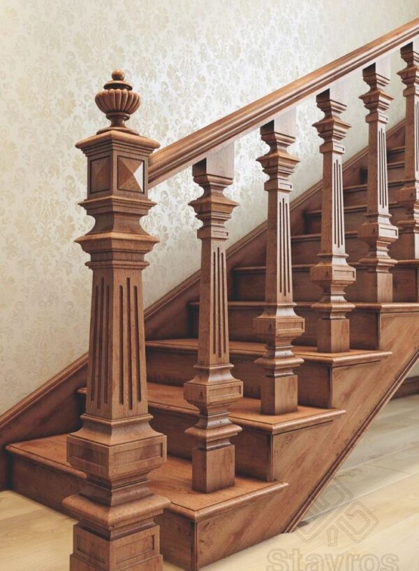Vismaya Furniture Antique Floral Hand Carved Master And Railing Pillars PIL-011