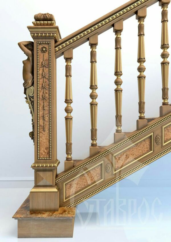 Vismaya Furniture Antique Floral Hand Carved Master And Railing Pillars PIL-007 - Image 2