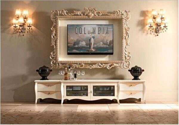 Vismaya Furniture Classic Wooden Luxury Handcrafted Stylish TV Cabinet TVCB-006 - Image 2