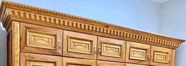 Vismaya Furniture Antique Brownish Designer Wooden Wardrobe AL-018 - Image 2