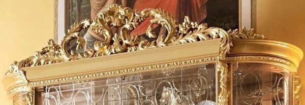 Vismaya Furniture Antique Goldish Wooden Luxury Crockery Cabinet CK-016 - Image 2