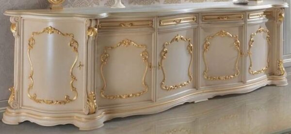 Vismaya Furniture Antique White/Gold Designer Dressing Table DR-007 - Image 3