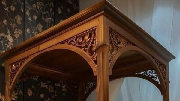 Vismaya Furniture Antique Indian Four Poster Bed FPB-003 - Image 3