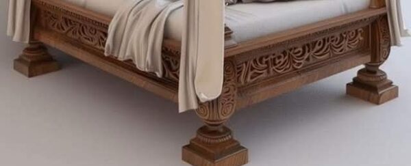 Vismaya Furniture Antique Indian Four Poster Bed FPB-007 - Image 3