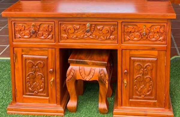 Vismaya Furniture Antique Red Brown Designer Dressing Table DR-016 - Image 4