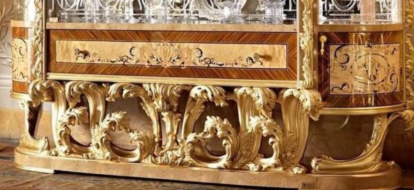 Vismaya Furniture Antique Goldish Wooden Luxury Crockery Cabinet CK-016 - Image 3