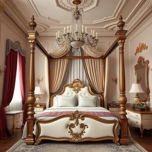 Vismaya Furniture Antique Indian Four Poster Bed FPB-021 - Image 2