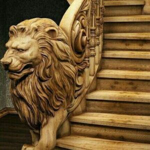 Vismaya Furniture Antique Floral Hand Carved Master And Railing Pillars PIL-008