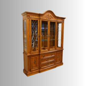 Vismaya Furniture Antique Wooden Luxury Light Brown Crockery Cabinet CK-019