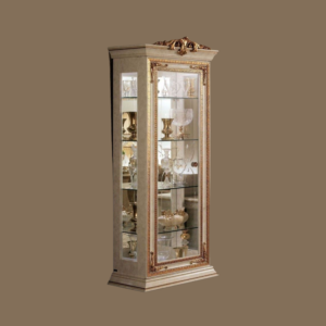 Vismaya Furniture Antique Wooden Luxury White/Gold Crockery Cabinet CK-020