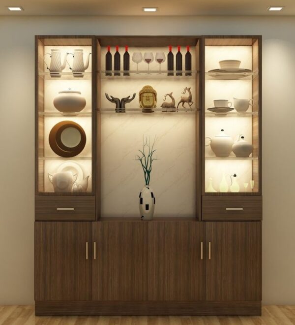 Vismaya Furniture Wooden Luxury Crockery Cabinet CK-011 - Image 2