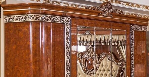 Vismaya Furniture Antique Red/Brownish Designer Wooden Wardrobe AL-009 - Image 2