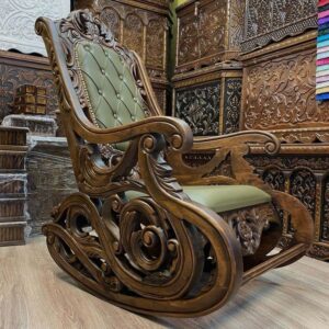 Vismaya Furniture Teak Brown Wood Handcrafted Relax Chair RC-016