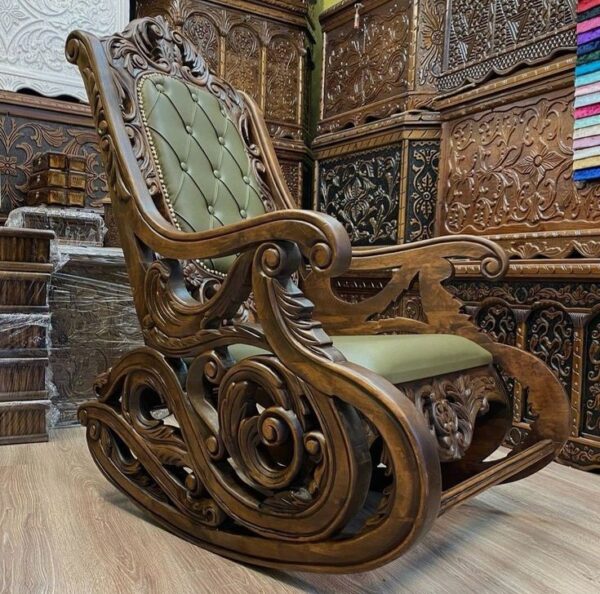 Vismaya Furniture Teak Brown Wood Handcrafted Relax Chair RC-016