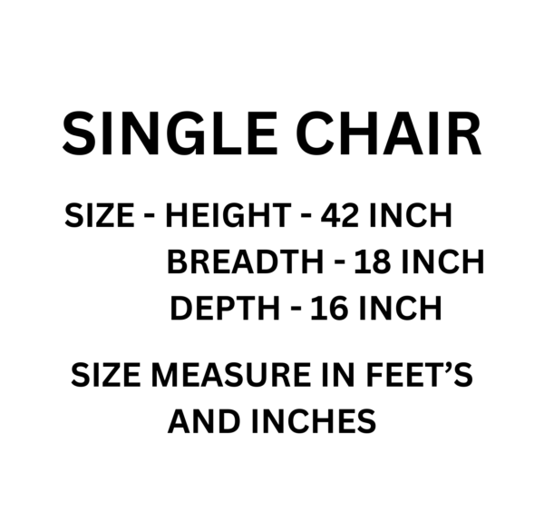 Vismaya Furniture Carved Solid Plain Brown Wood Antique Armchair SC-006 - Image 4