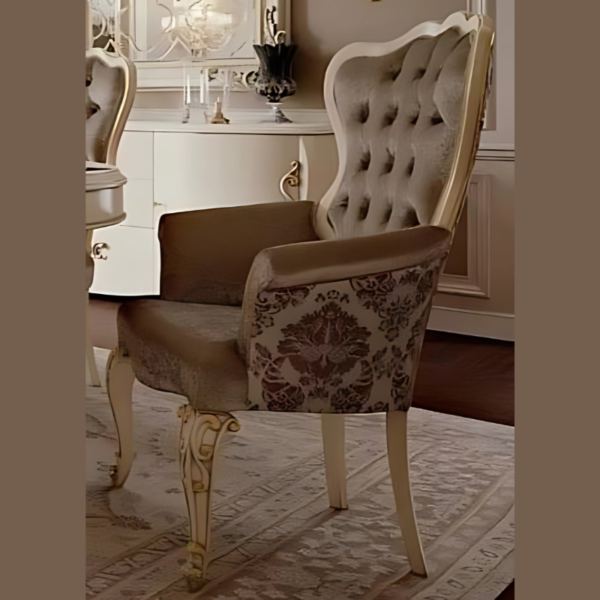Vismaya Furniture Antique Cream Hand Carved Dining Set DIN/TBL-008 - Image 3
