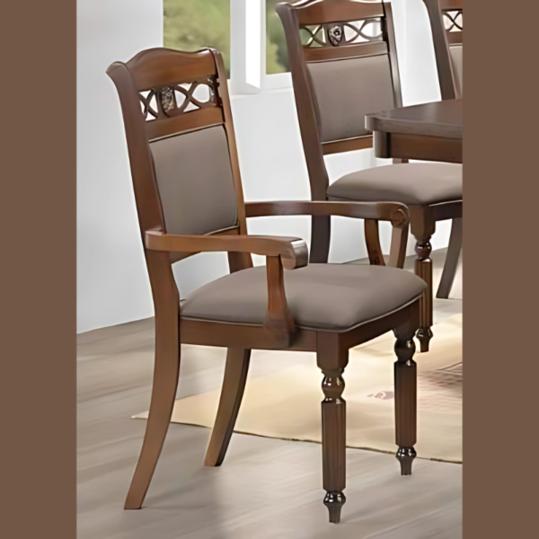 Vismaya Furniture Antique Grey/Brown Hand Carved Dining Set DIN/TBL-018 - Image 3