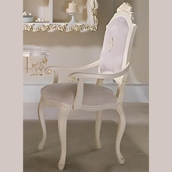 Vismaya Furniture Antique Pure White Hand Carved Dining Set DIN/TBL-005 - Image 4