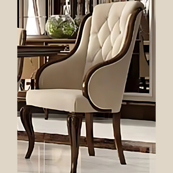 Vismaya Furniture Antique Brown/Cream Hand Carved Dining Set DIN/TBL-004 - Image 2