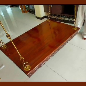 Vismaya Furniture Handcrafted Brown Wooden Indian Swing for Indoor HS-001