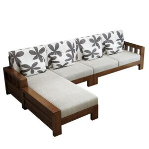 Vismaya Furniture Antique Carved L-Shape Sofa Set L-SOFA-011