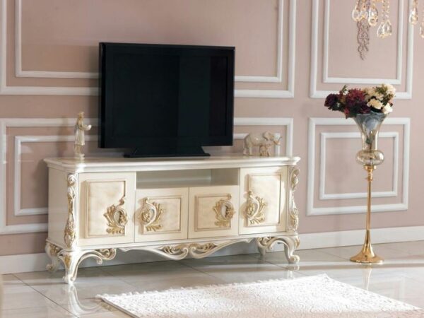 Vismaya Furniture Classic Wooden Luxury Handcrafted Stylish TV Cabinet TVCB-014 - Image 2