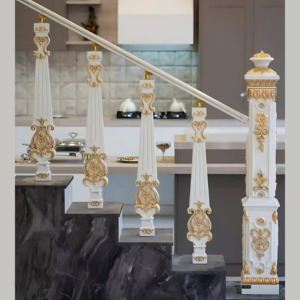 Vismaya Furniture Antique Floral Hand Carved Master And Railing Pillars PIL-001