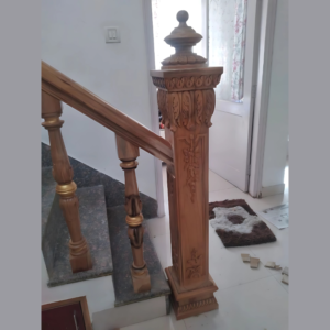 Vismaya Furniture Antique Floral Hand Carved Master And Railing Pillars PIL-020