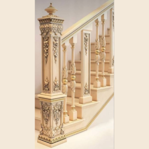 Vismaya Furniture Antique Floral Hand Carved Master And Railing Pillars PIL-004