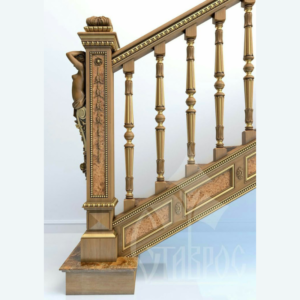 Vismaya Furniture Antique Floral Hand Carved Master And Railing Pillars PIL-007
