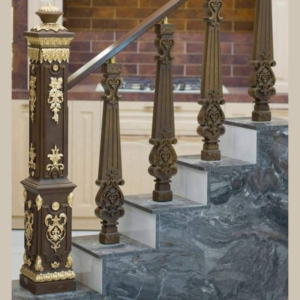 Vismaya Furniture Antique Floral Hand Carved Master And Railing Pillars PIL-016