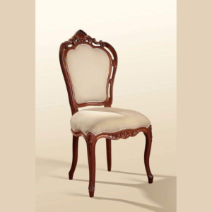 Vismaya Furniture Carved Solid Brown Wood Antique Classic Dining Armchair SC-007