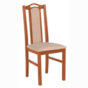 Vismaya Furniture Carved Solid Plain Brown Wood Antique Classic Dining Armchair SC-010
