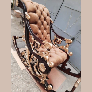 Vismaya Furniture Teak Brown Wood Handcrafted Relax Chair RC-017